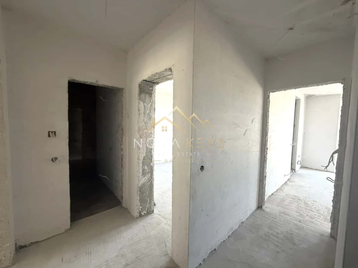 unfinished hallway with door openings, three-bedroom apartment for sale in the Bansko ski area.